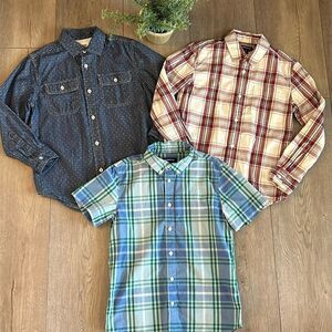 ((3 PIECE)) NORDSTROM 100% COTTON BUTTON DOWN BUNDLE BOYS SIZE M 8/10 EUC